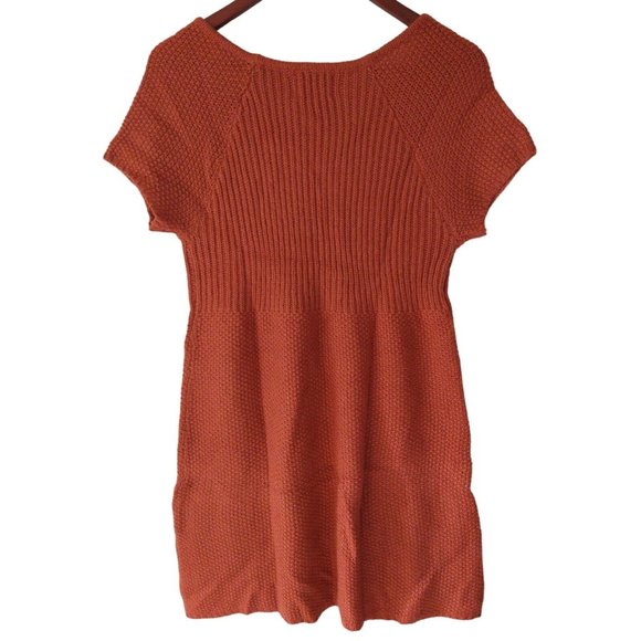 Angie Knit Sweater Dress Studded Chest Orange Pocketed Mohair Like Women's Large - Picture 4 of 8